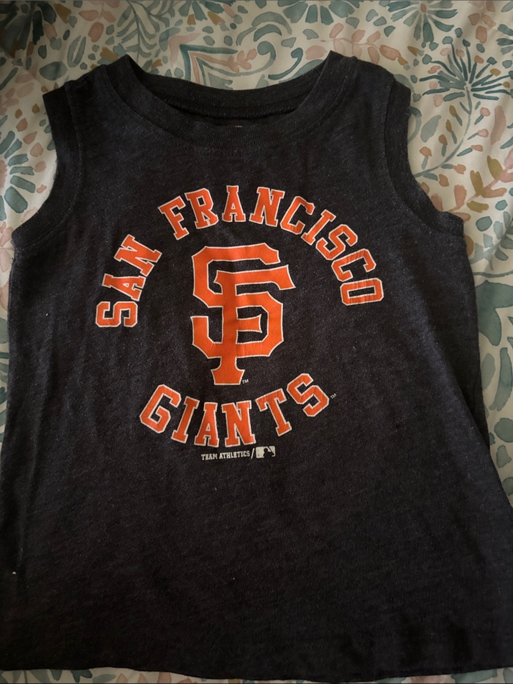 Kids' Sleeveless Tee - Black & Orange